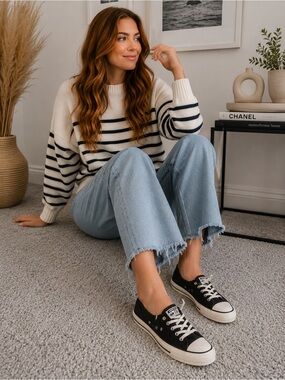 Converse CTAS Shoreline Slip Low Top Lace-Up Sneaker Black Egret A08213F Women
